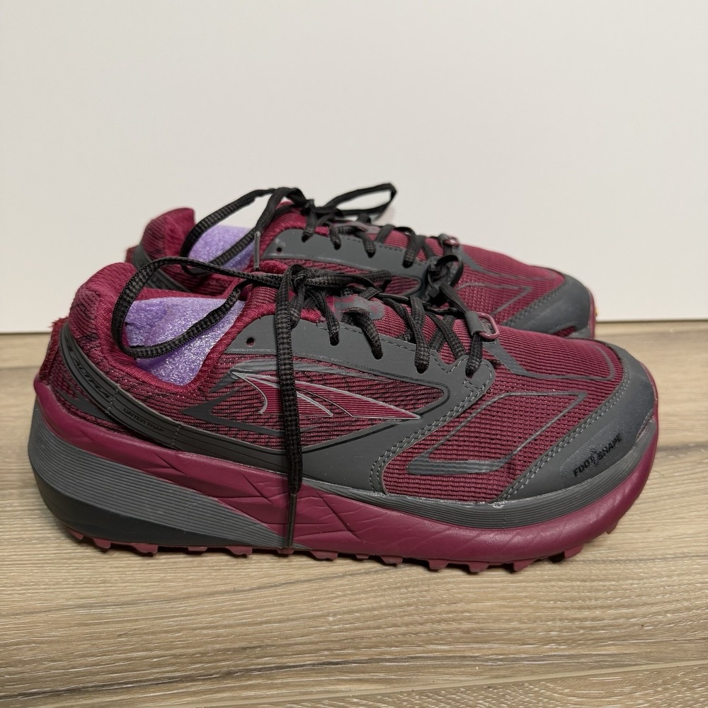 ALTRA OLYMPUS 3 Women's 8 Trail Running Shoes Maroon Gray Vibram Outsole Low Top